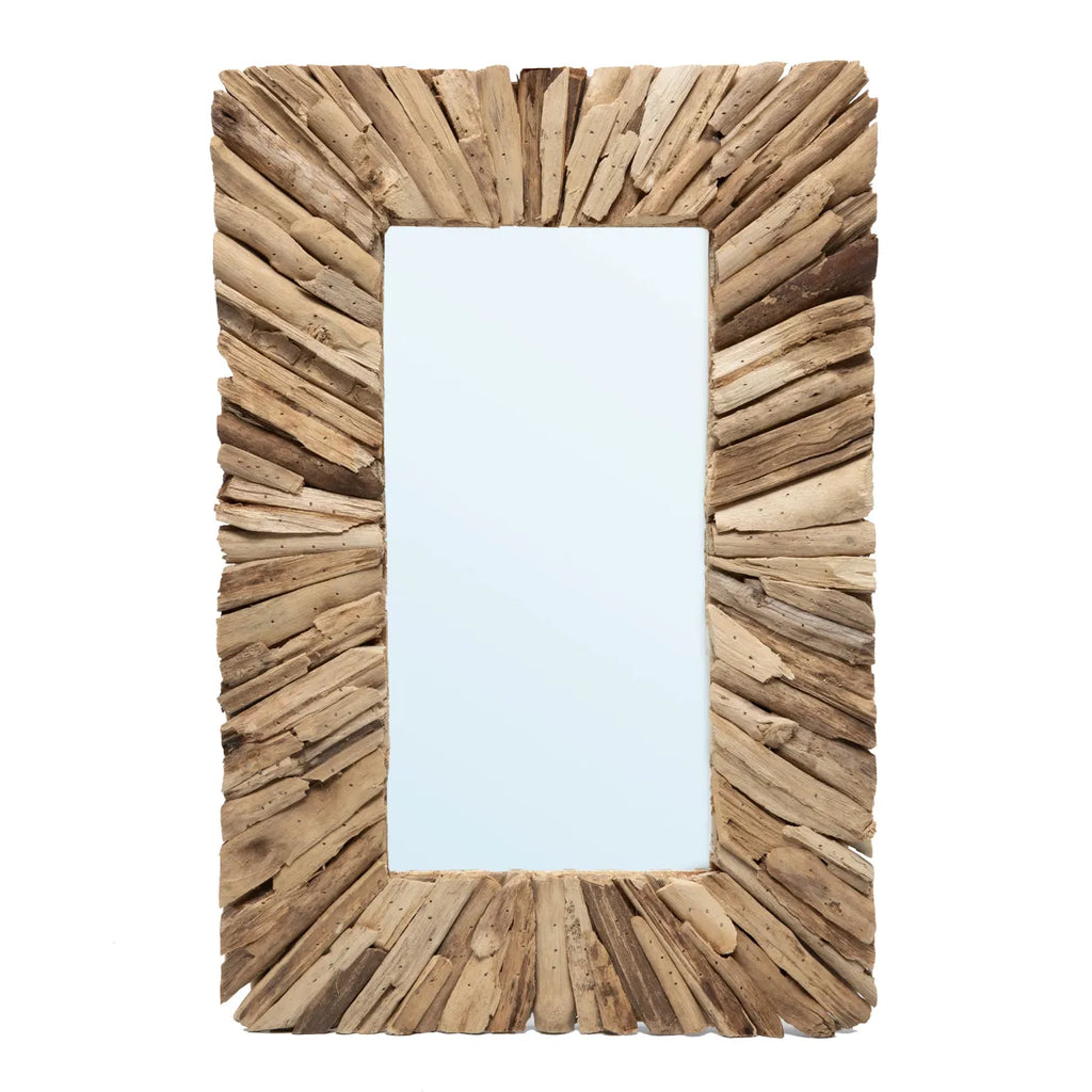 de driftwood framed spiegel - naturel - m