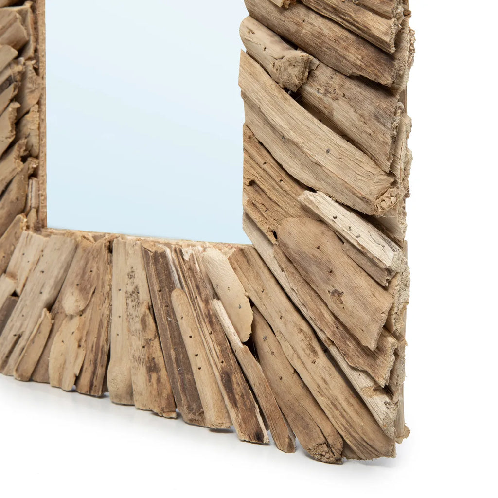 de driftwood framed spiegel - naturel - m