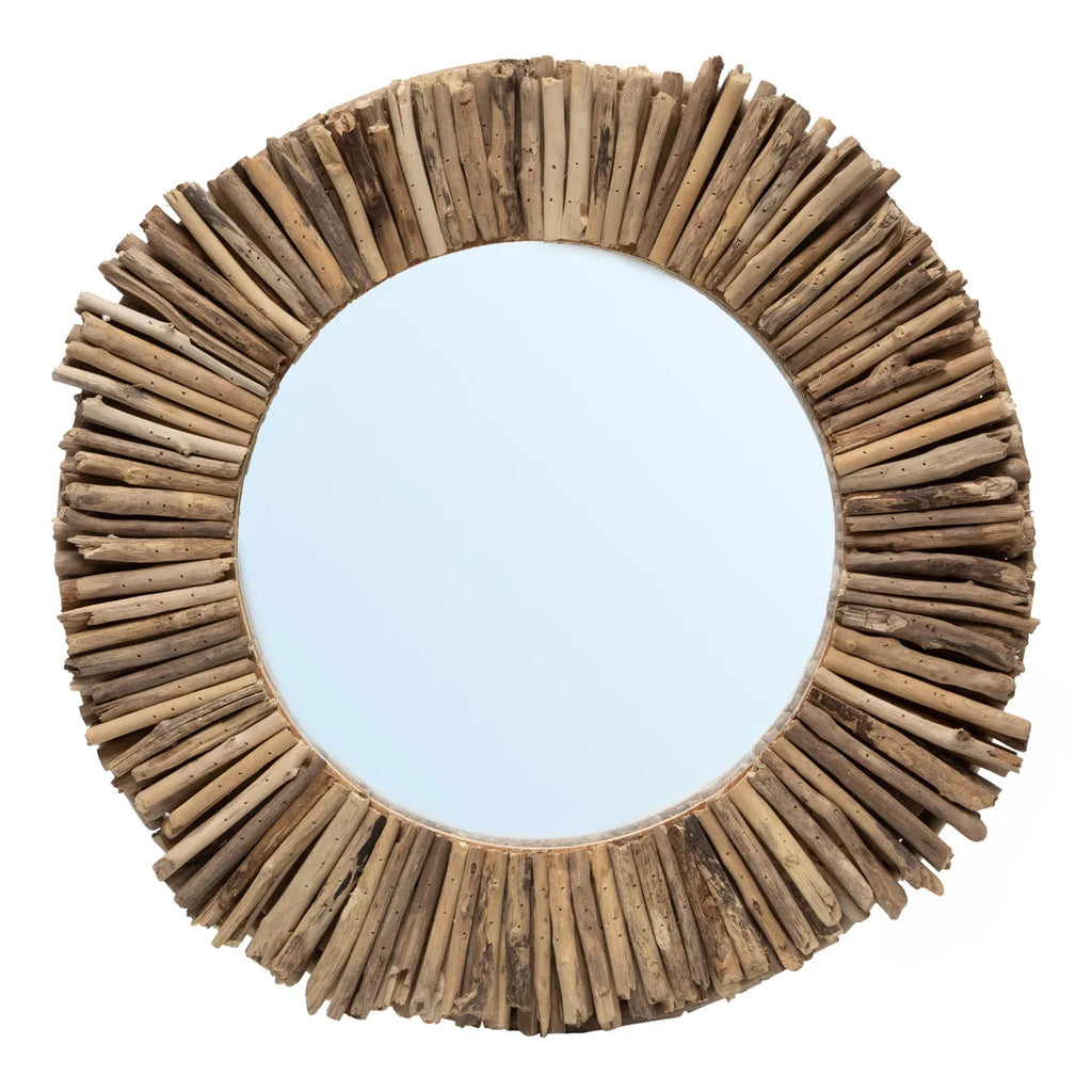 de driftwood halo spiegel - naturel - m