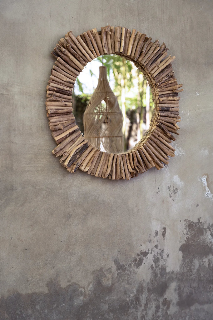 the driftwood halo mirror - natural - m