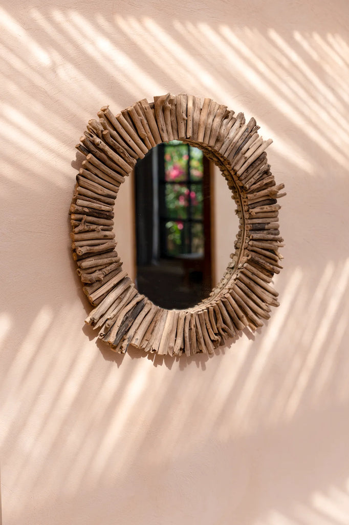 the driftwood halo mirror - natural - m