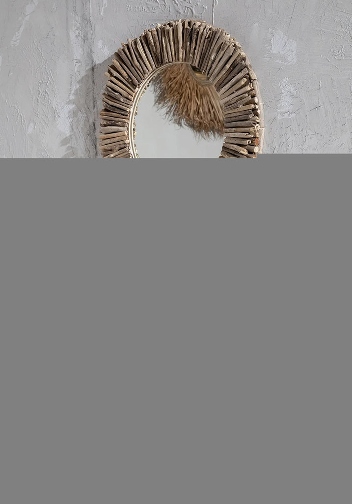 de driftwood halo spiegel - naturel - m