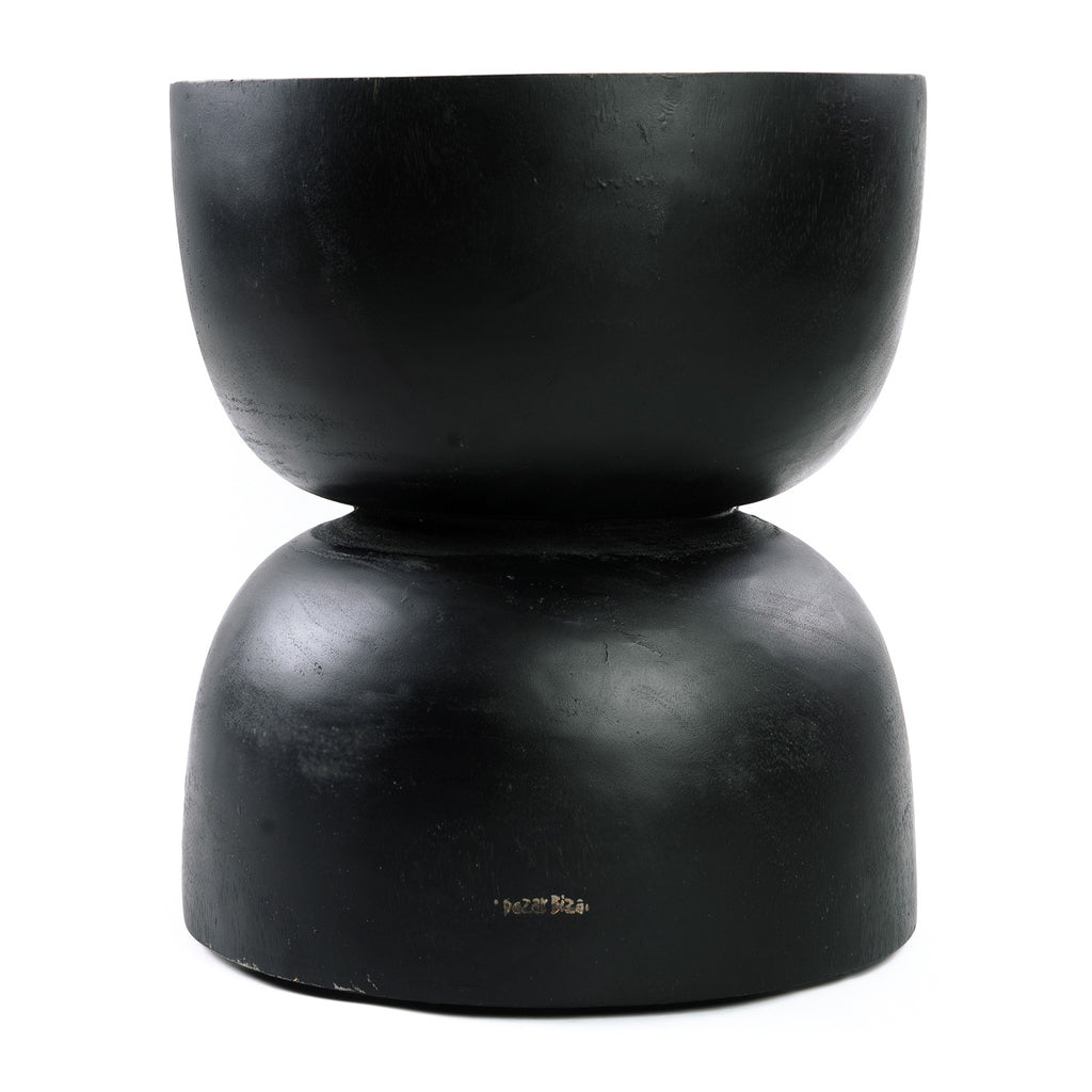 the karbun stool - black natural