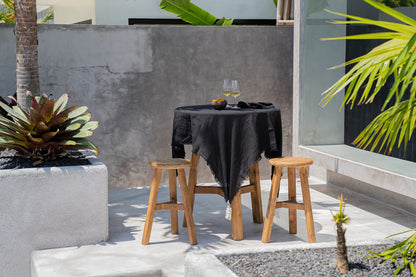 The Linen tablecloth - Black -150x200