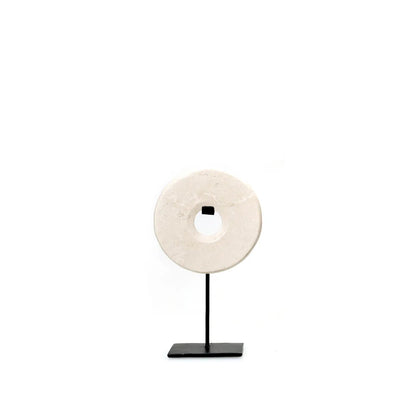 The Marble Disc on Stand - White - S