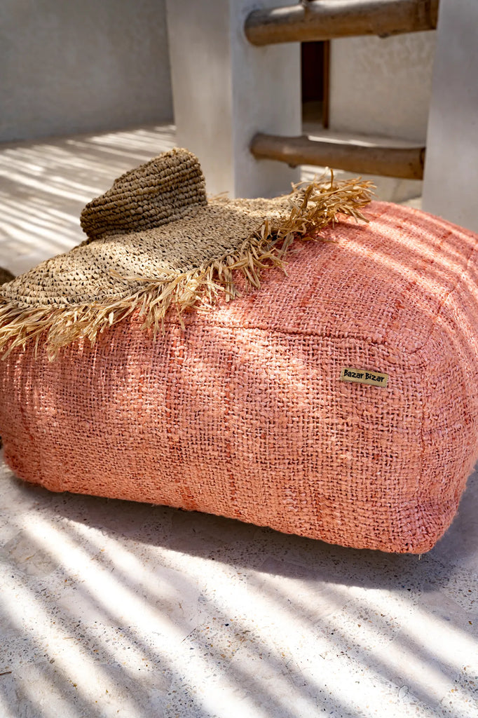 the oh my gee pouf - salmon pink