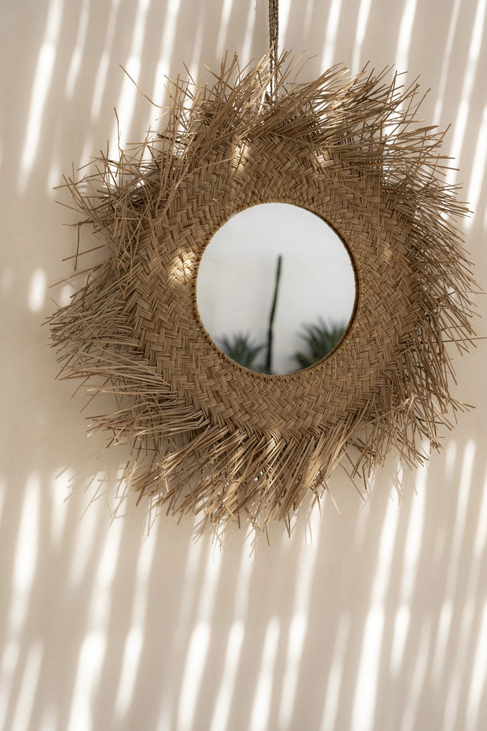 the rattan mirror - natural - m