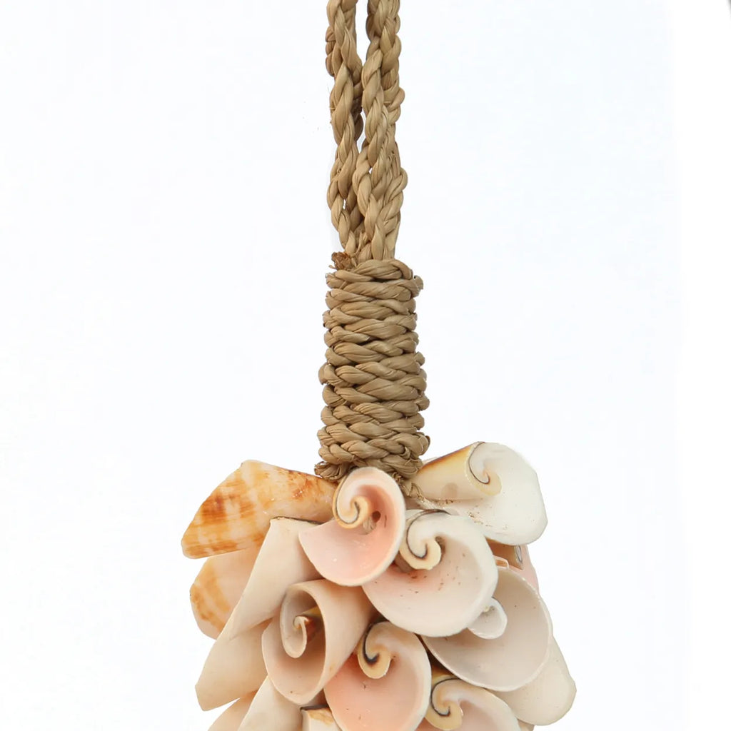 the shell &amp; cotton hanging decoration - pink