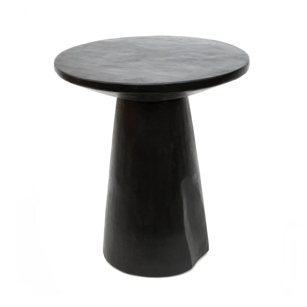 the timber conic side table - black - 50