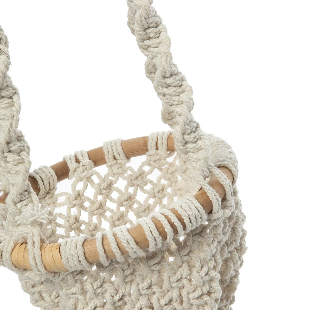 the twisted macrame plant hanger - natural white - s