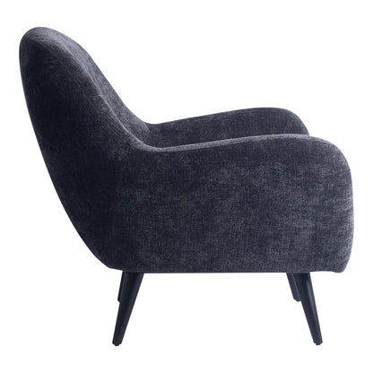 Donny Anthracite armchair with black wooden legs