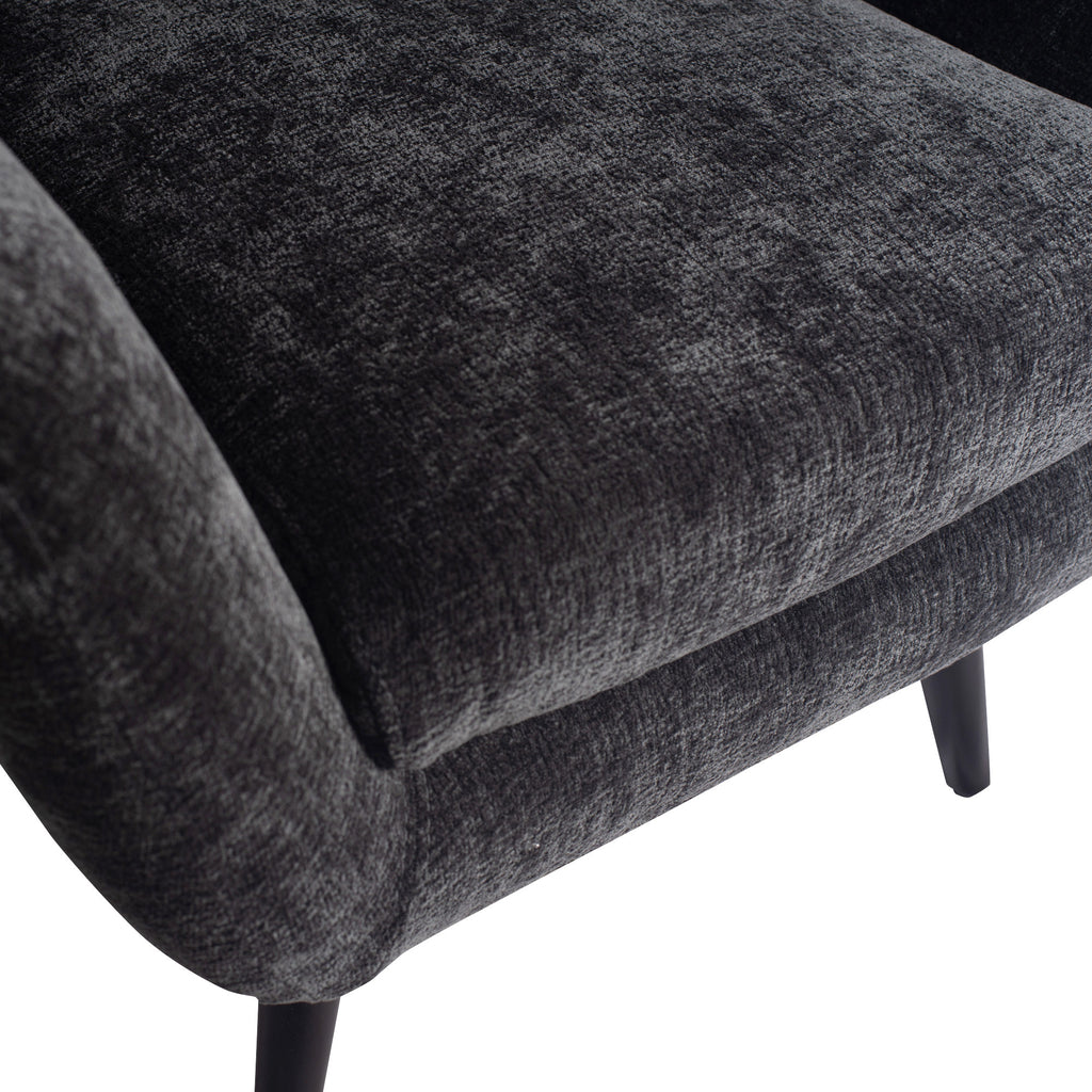 donny anthracite armchair with black wooden legs