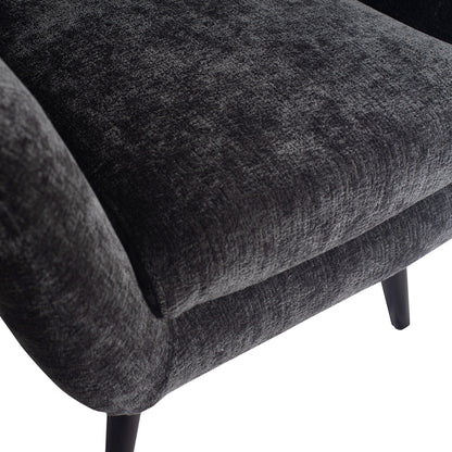 Donny Anthracite armchair with black wooden legs