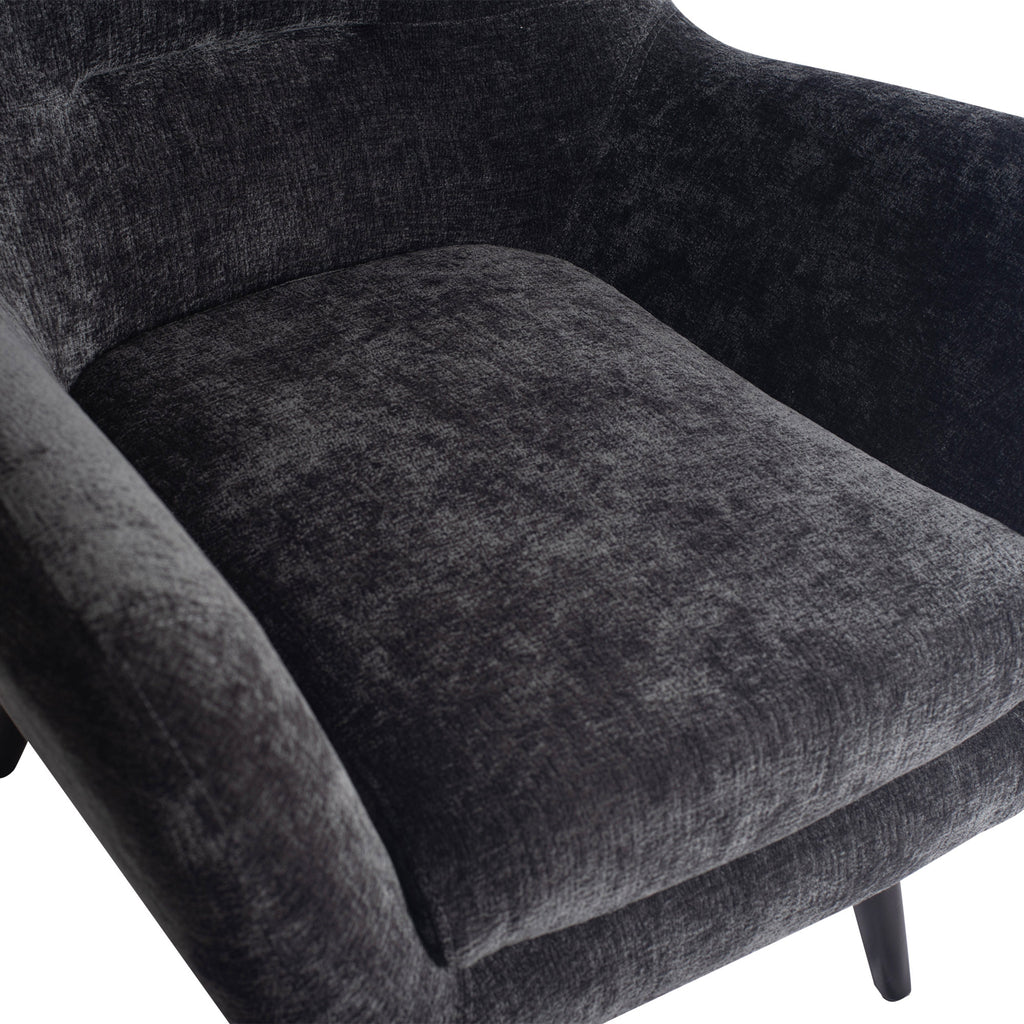 donny anthracite armchair with black wooden legs