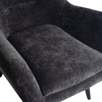 Donny Anthracite armchair with black wooden legs