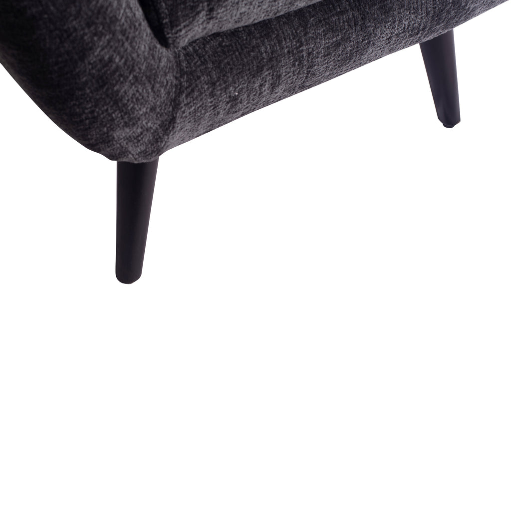 donny anthracite armchair with black wooden legs