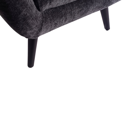 Donny Anthracite armchair with black wooden legs