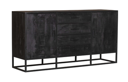 Denver Black Sideboard 165 cm | Mango Wood and Steel