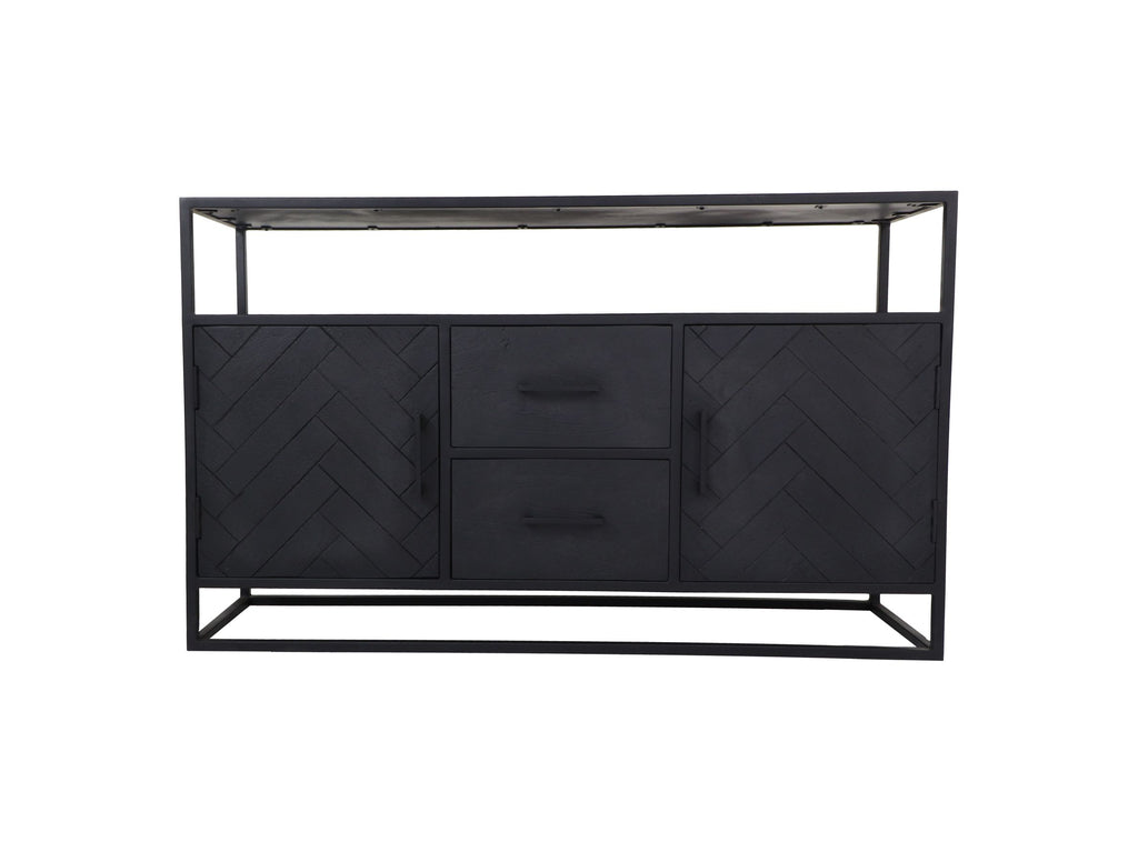 sideboard verona - 140x40x85 - black - mango wood/metal