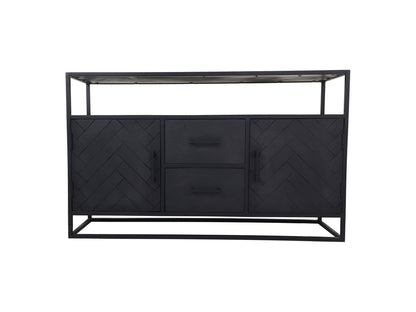 Sideboard Verona - 140x40x85 - Black - Mango wood/Metal