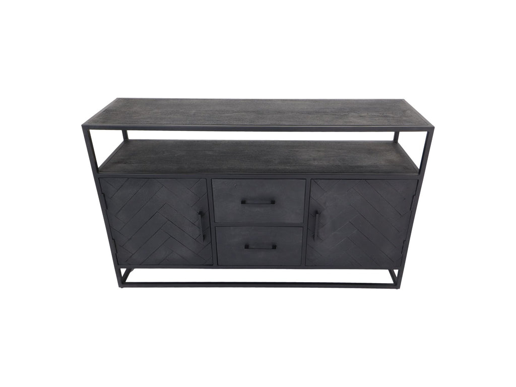 sideboard verona - 140x40x85 - black - mango wood/metal