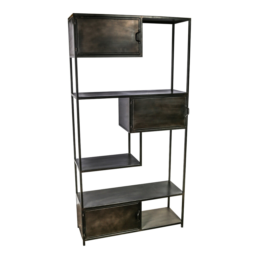 playful rusty black iron tall cabinet