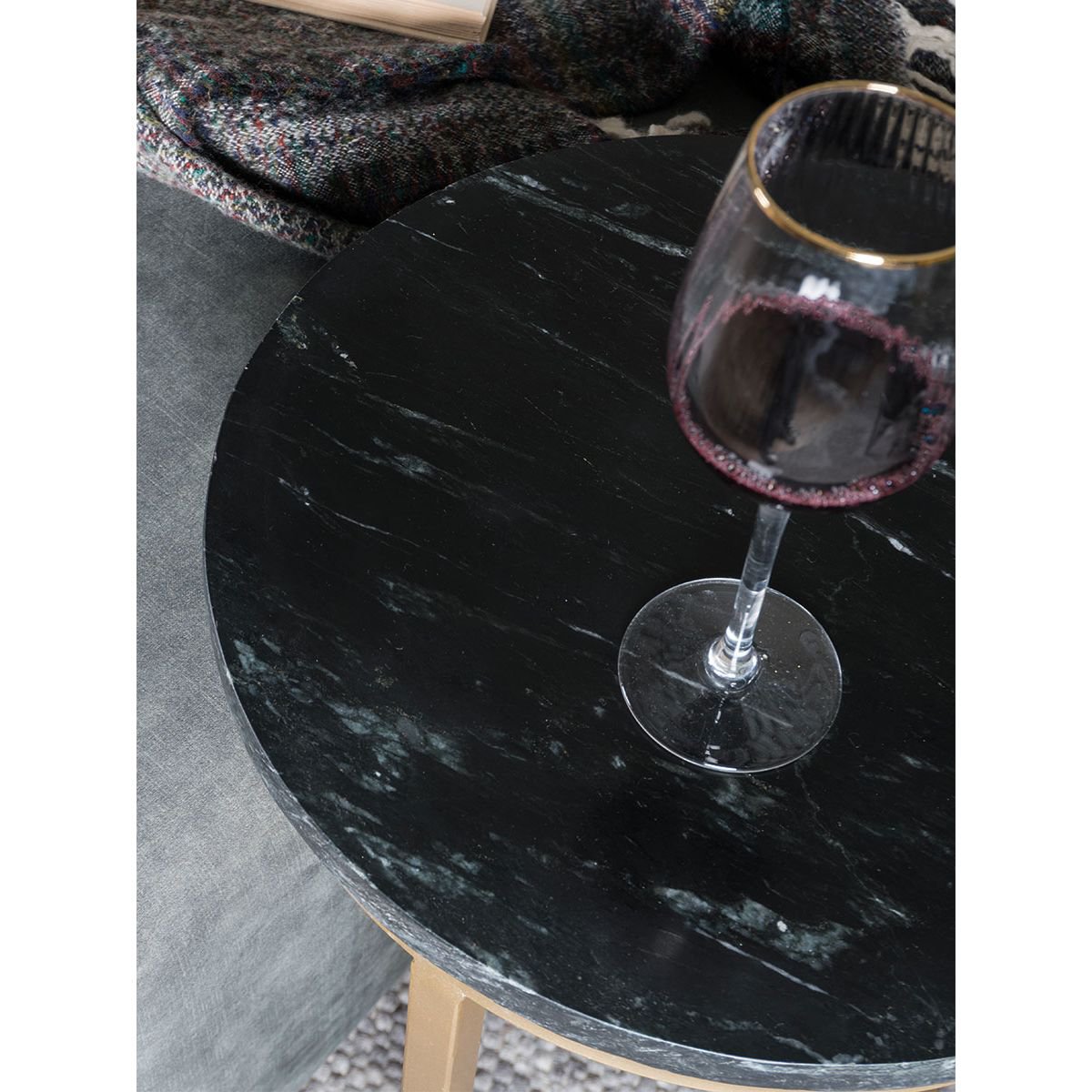 laptop table mitch marble round - black/gold