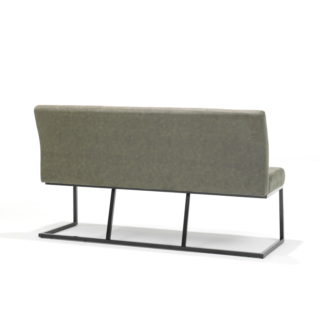 dining bench patch black - fabric soft green