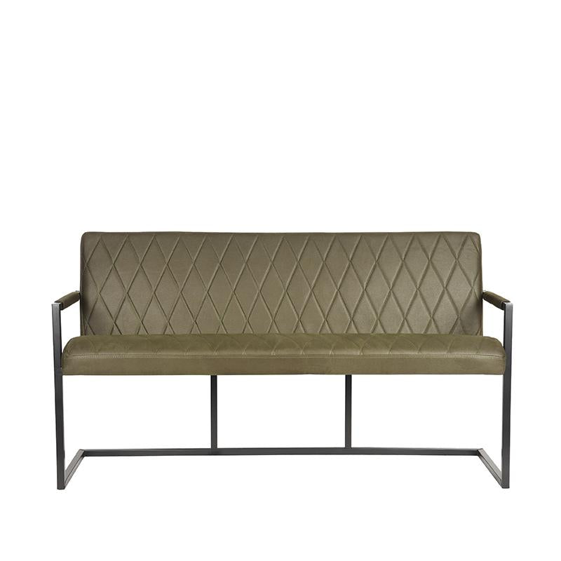 label51 dining bench denmark - army green - microfiber - 155 cm