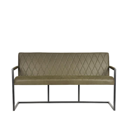 LABEL51 Dining bench Denmark - Army green - Microfiber - 155 cm