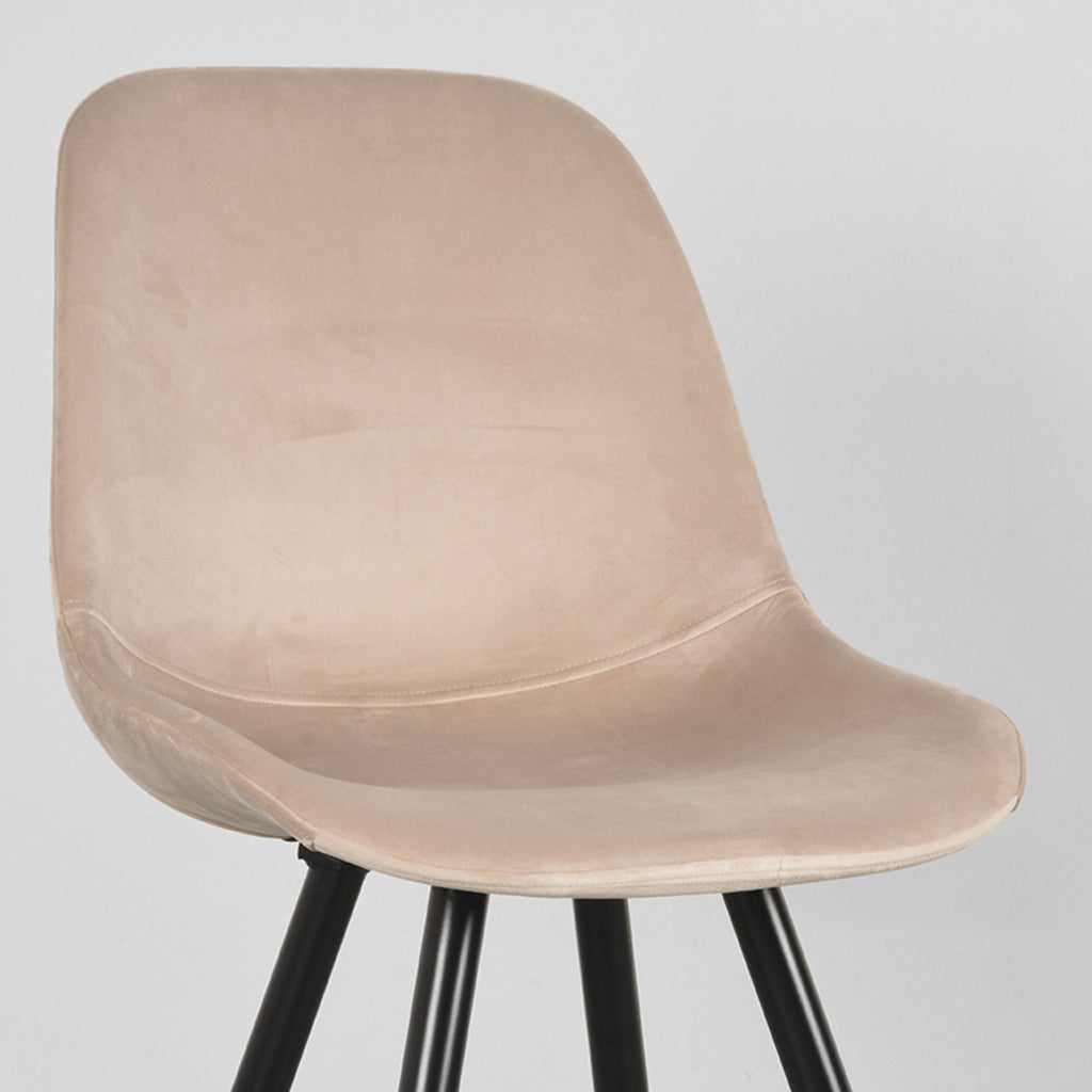 label51 capri dining chair - sand - velvet