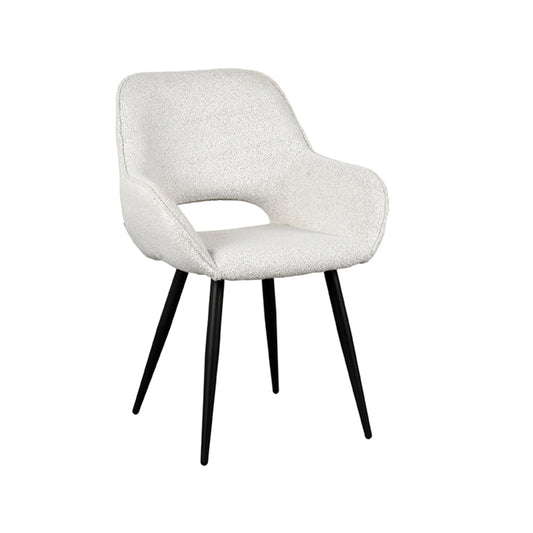 LABEL51 Dining chair Fer - Cream - Boucle