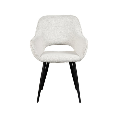 LABEL51 Dining chair Fer - Cream - Boucle