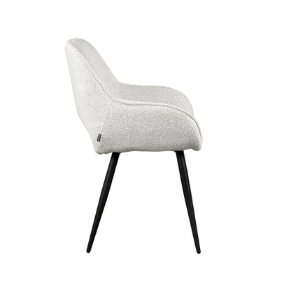 LABEL51 Dining chair Fer - Cream - Boucle