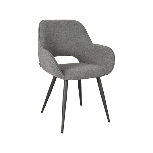 LABEL51 Dining chair Fer - Grey - Boucle