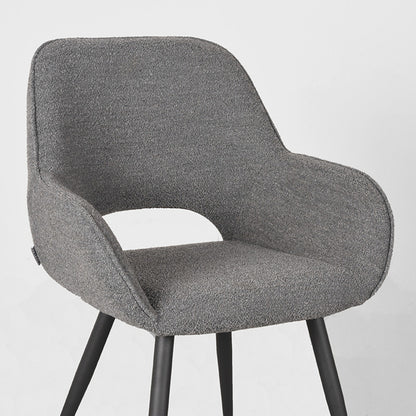 LABEL51 Dining chair Fer - Grey - Boucle