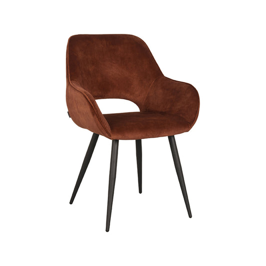 LABEL51 Dining chair Fer - Rust - Velvet