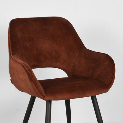 LABEL51 Dining chair Fer - Rust - Velvet