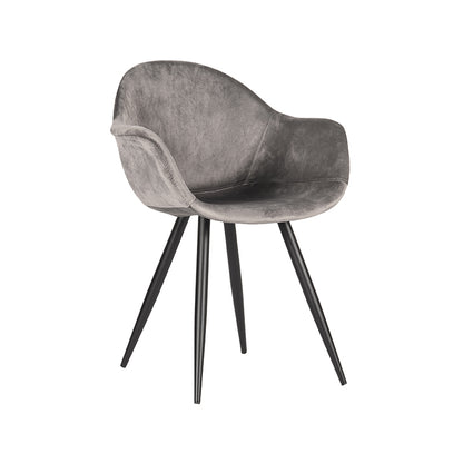 LABEL51 Dining chair Forli - Grey - Velvet