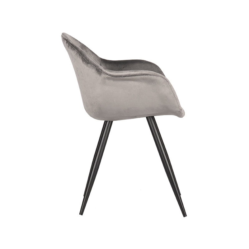 label51 dining chair forli - grey - velvet