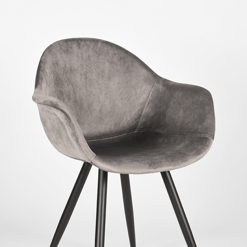 label51 dining chair forli - grey - velvet