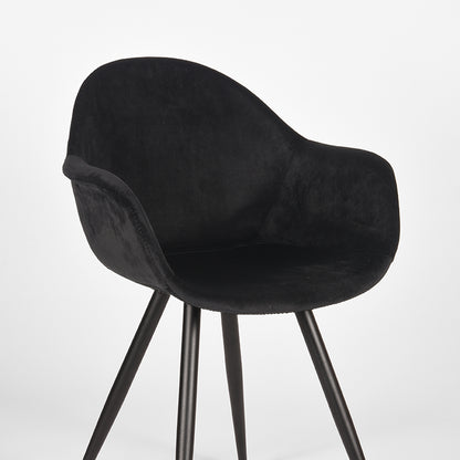 LABEL51 Dining chair Forli - Black - Velvet