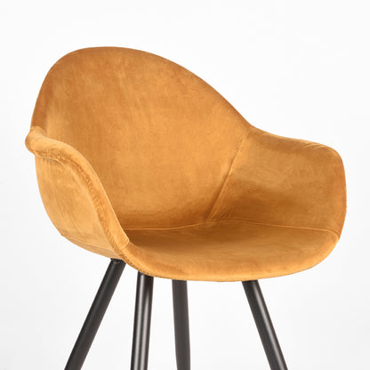 LABEL51 Dining chair Forli - Ochre - Velvet