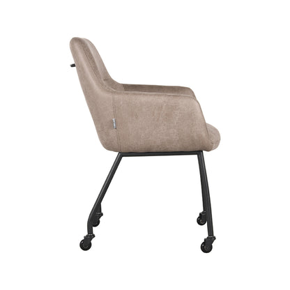 LABEL51 Dining chair Lenny - Taupe - Microfiber