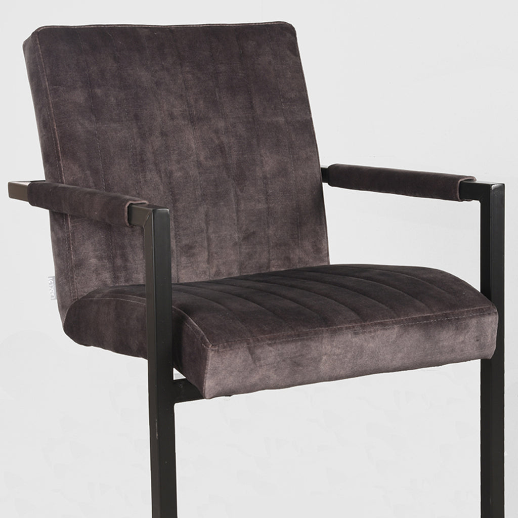 label51 dining chair milo - anthracite - velvet