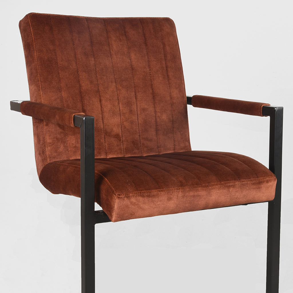 label51 dining chair milo - rust - velvet