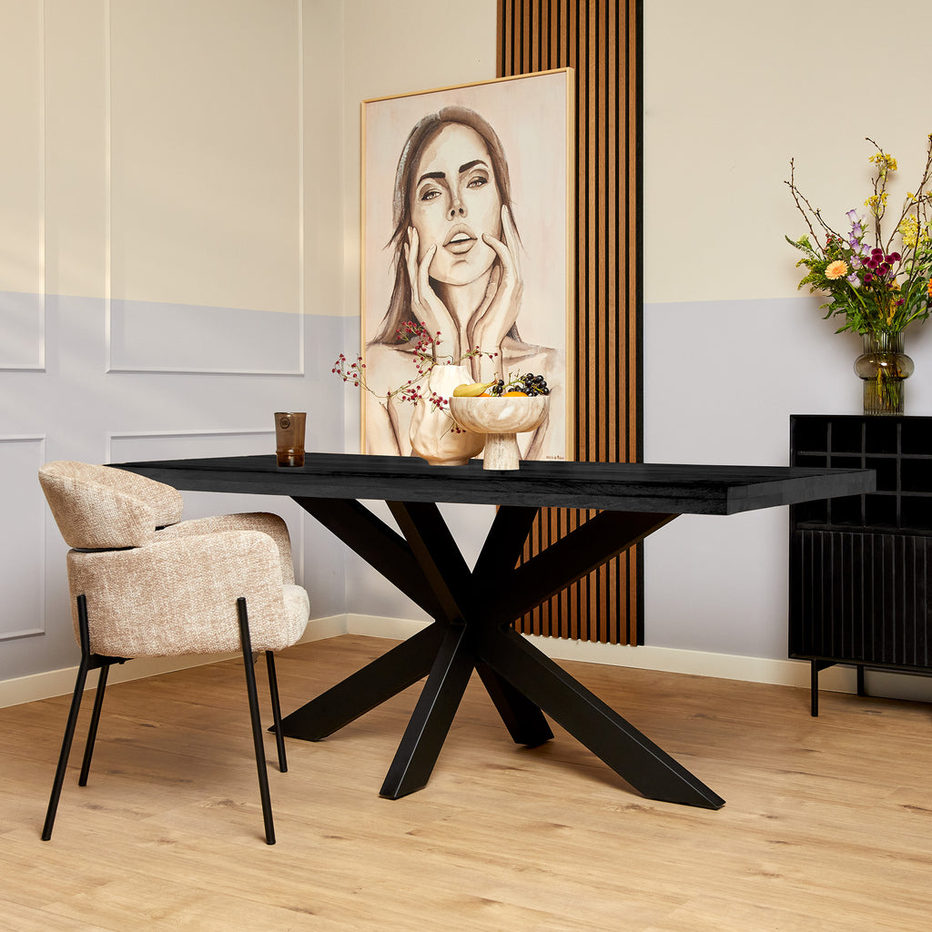 dining table denver black | rectangle | 160 cm