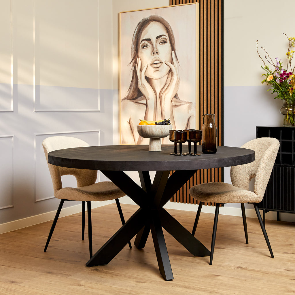 dining table denver black | round | 110 cm