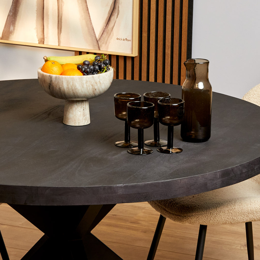 eettafel denver zwart | rond | 140 cm