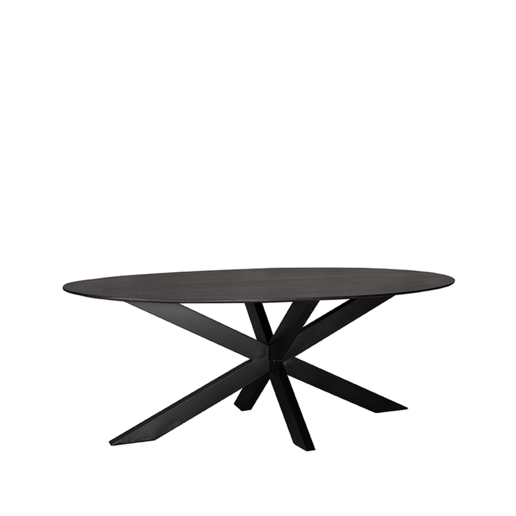 label51 dining table zion - black - mango wood - oval - 210x100 cm